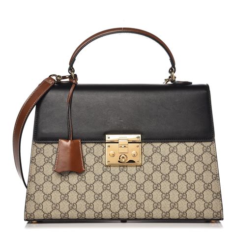 gucci padlock tote black